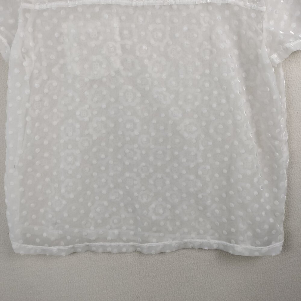 Abercrombie & Fitch White Shear Fairy Top Womens M Floral Gauzy Cottagecore Y2K - Picture 14 of 15